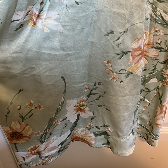 Floerns Plus Size Satin Cowl Neck Wrap Dress - Picture 10 of 10